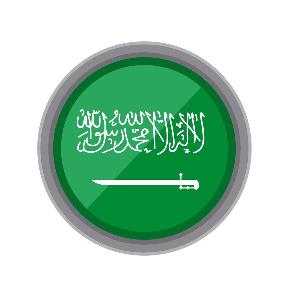 botón saudí verde vector