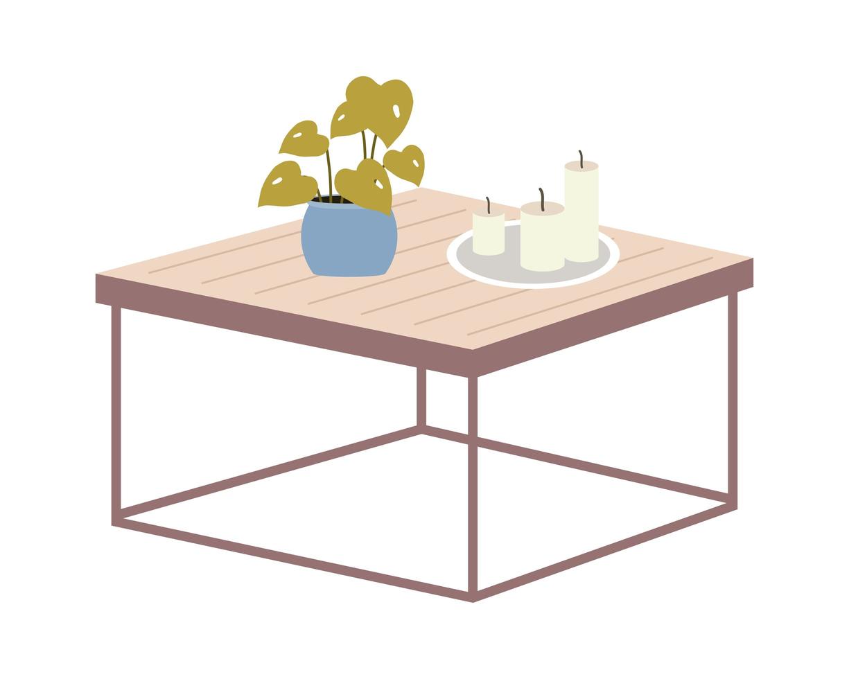 mesa de madera moderna vector