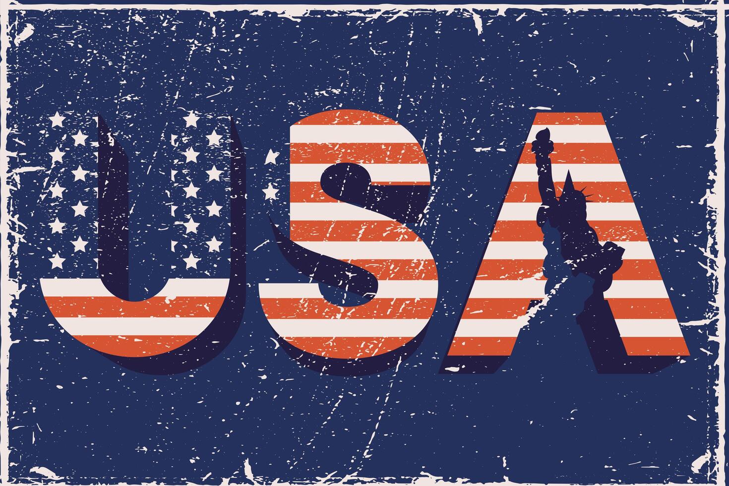 usa word with flag vector
