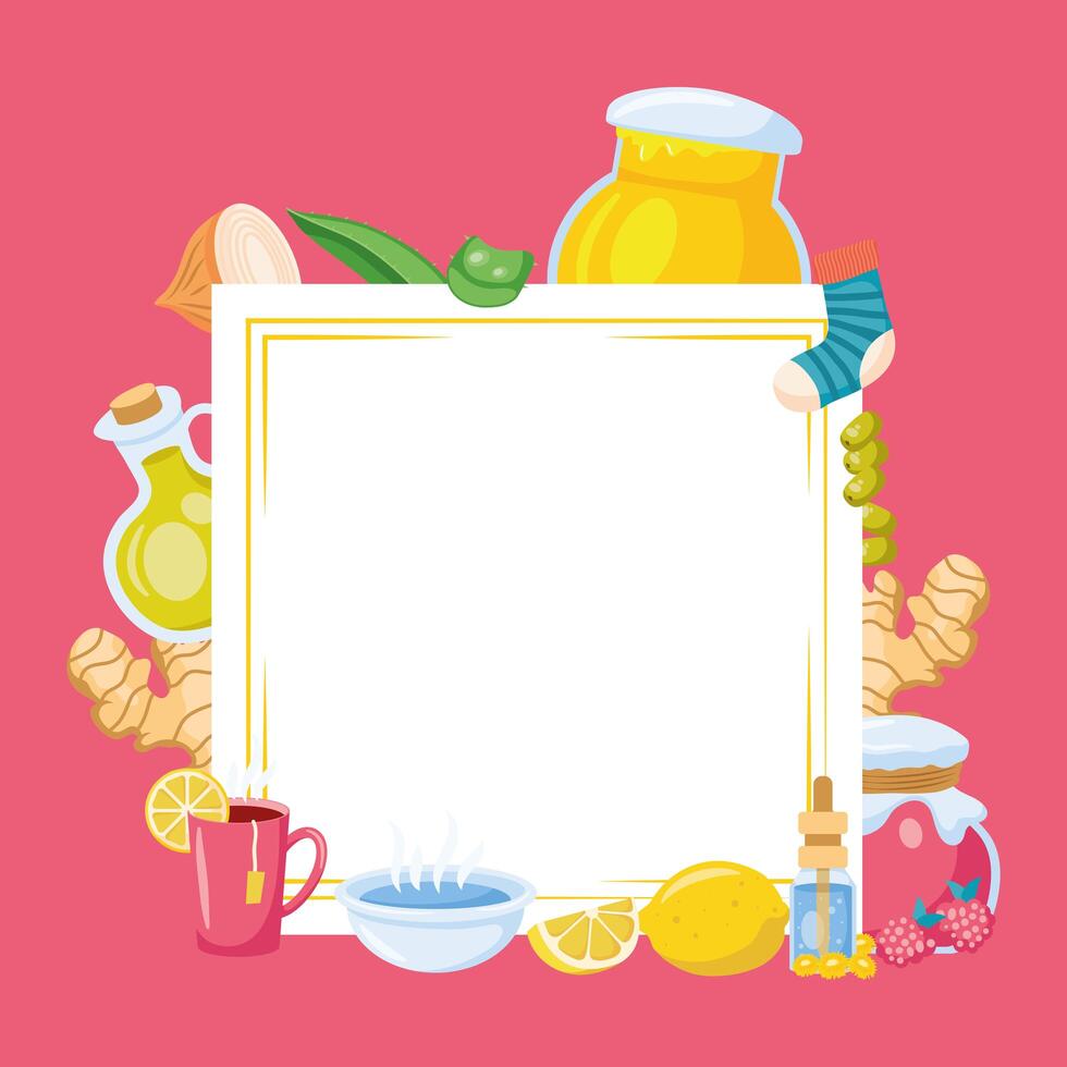 home remedies frame vector