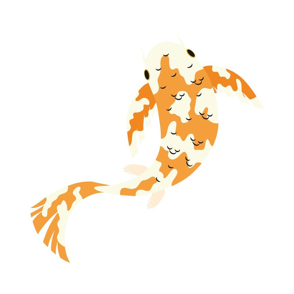 yellow and white koi fish vector