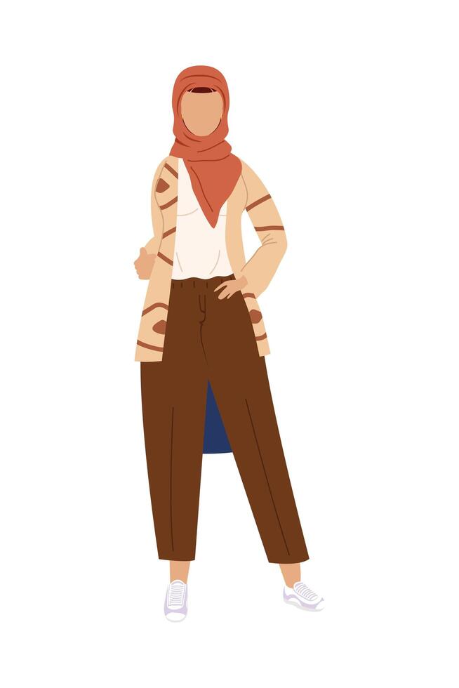 muslim woman standing vector