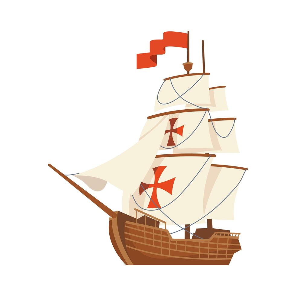 columbus caravel ship vector