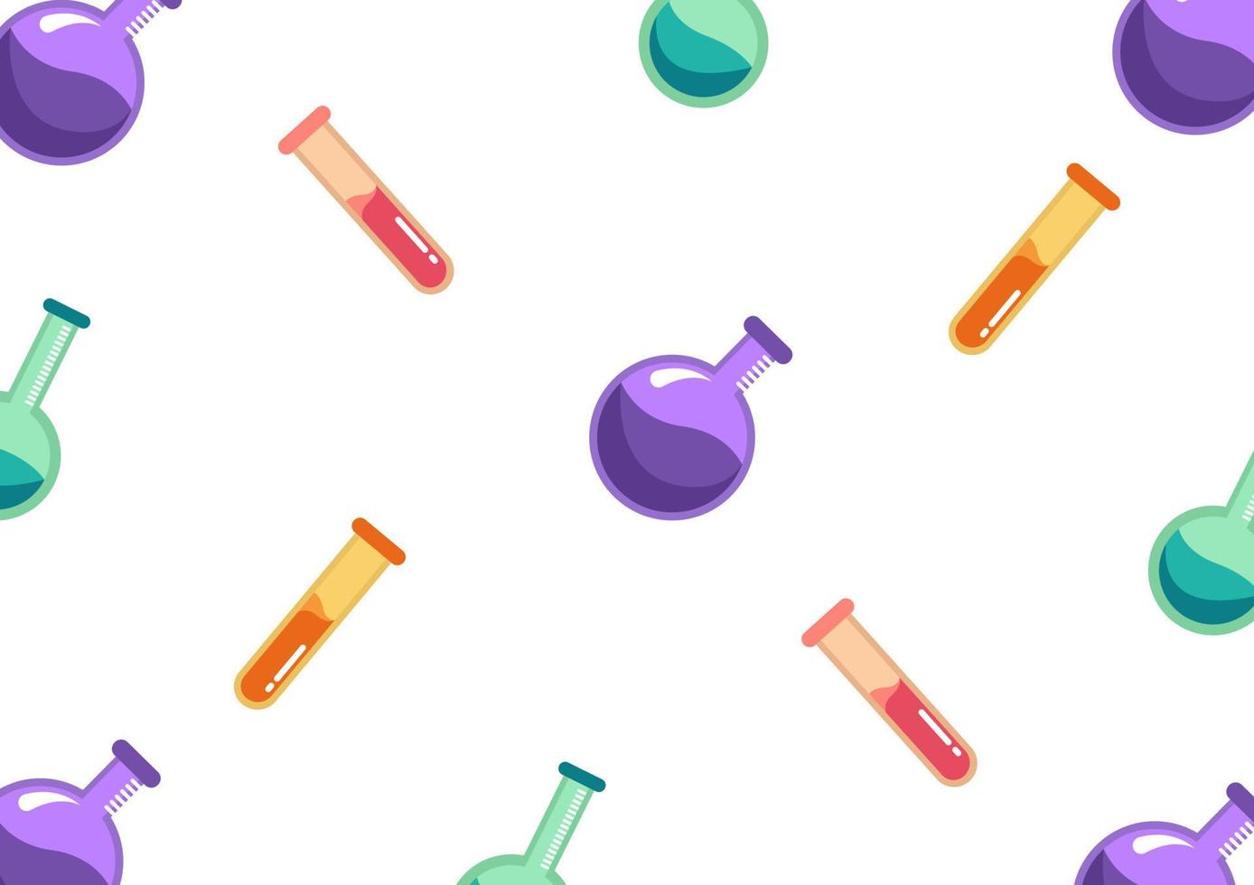 Fondo de tubo de ensayo con tema de química. vector