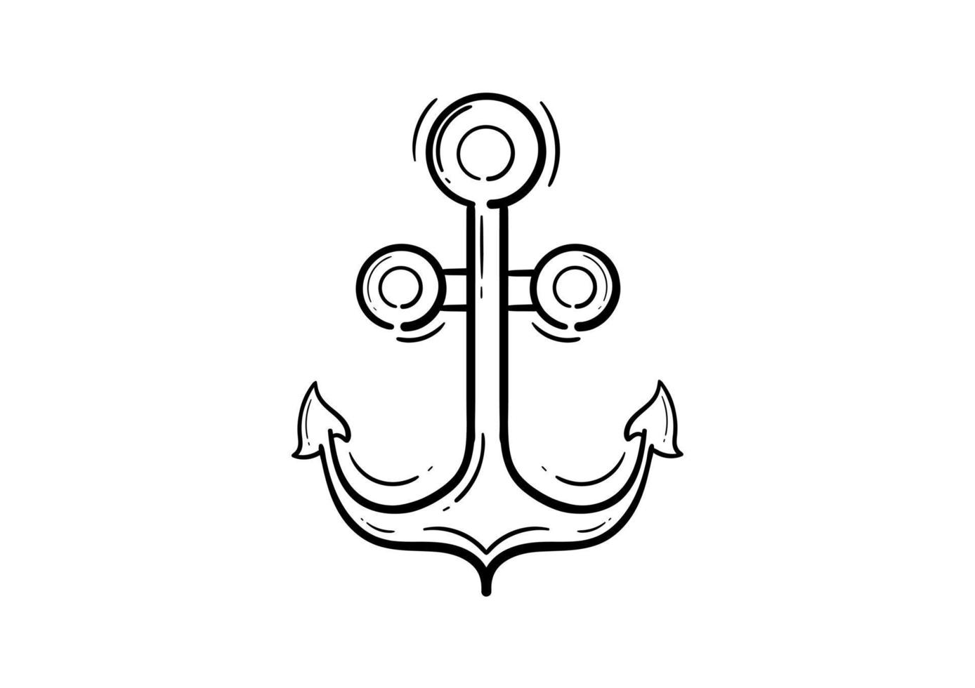 anchor outline illustration vector