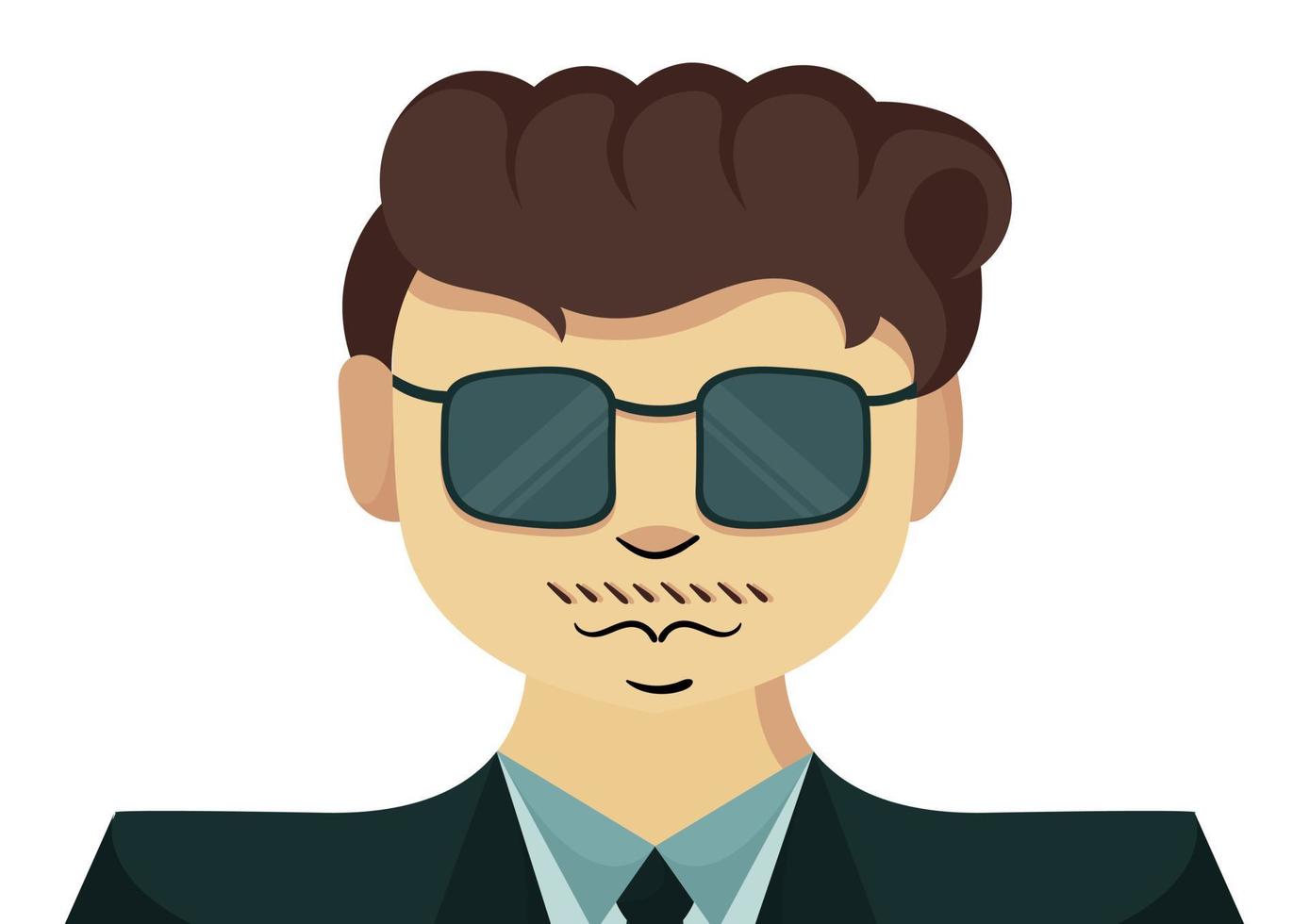 Ilustración de la cara de un hombre con gafas de sol 2 vector