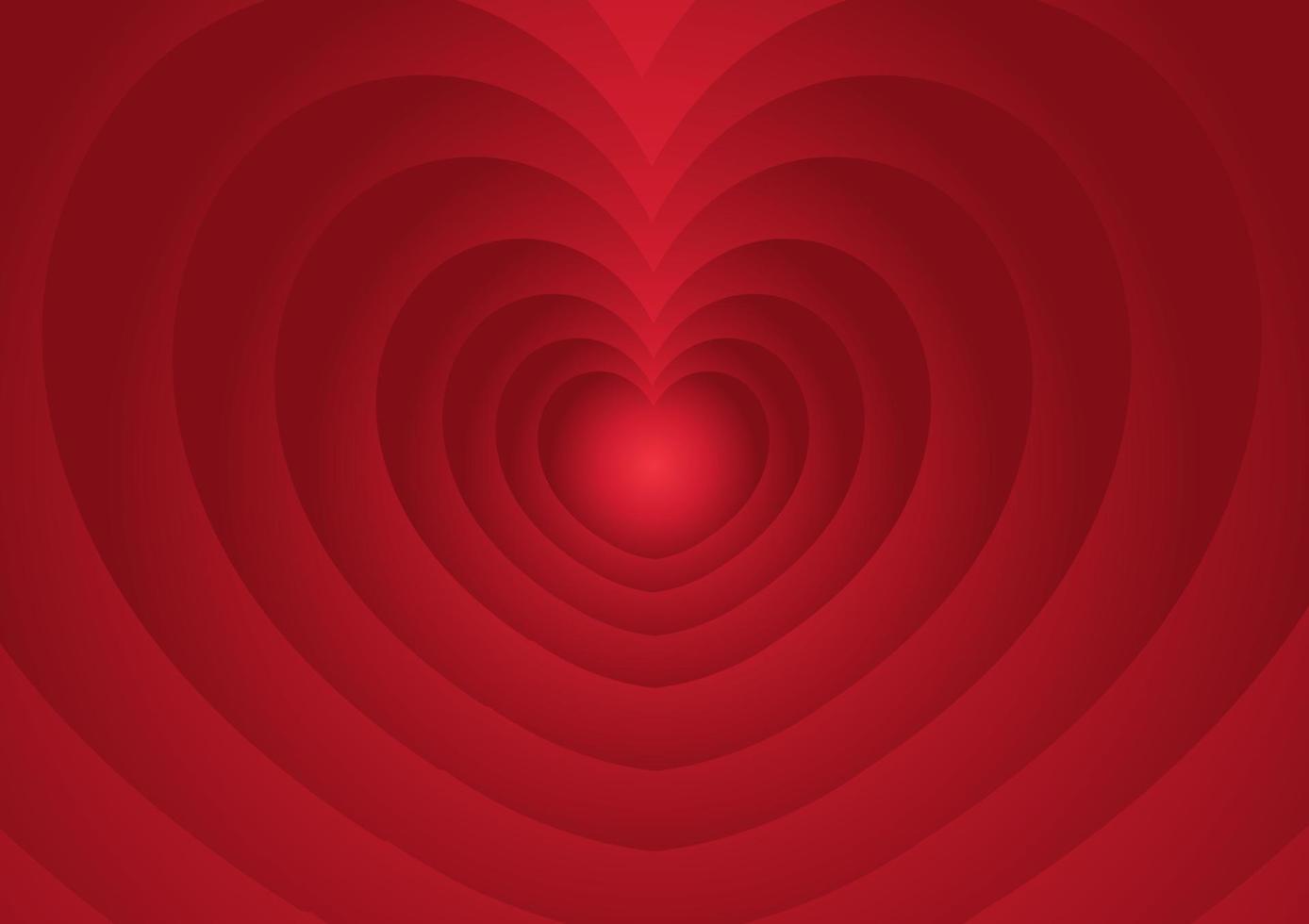 fondo de corazón con color rojo degradado vector