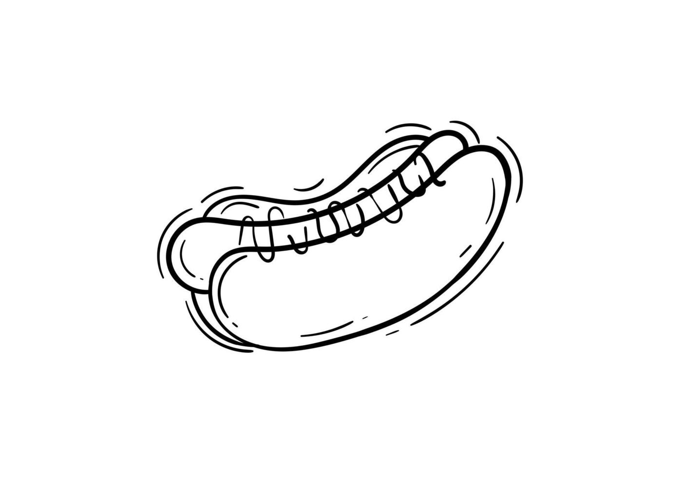 delicious hot dog outline vector