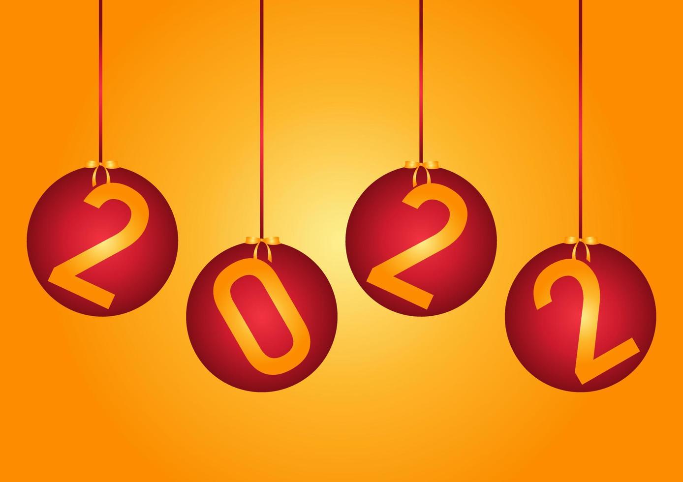 new year 2022 theme background with red balls saying 2022 vector