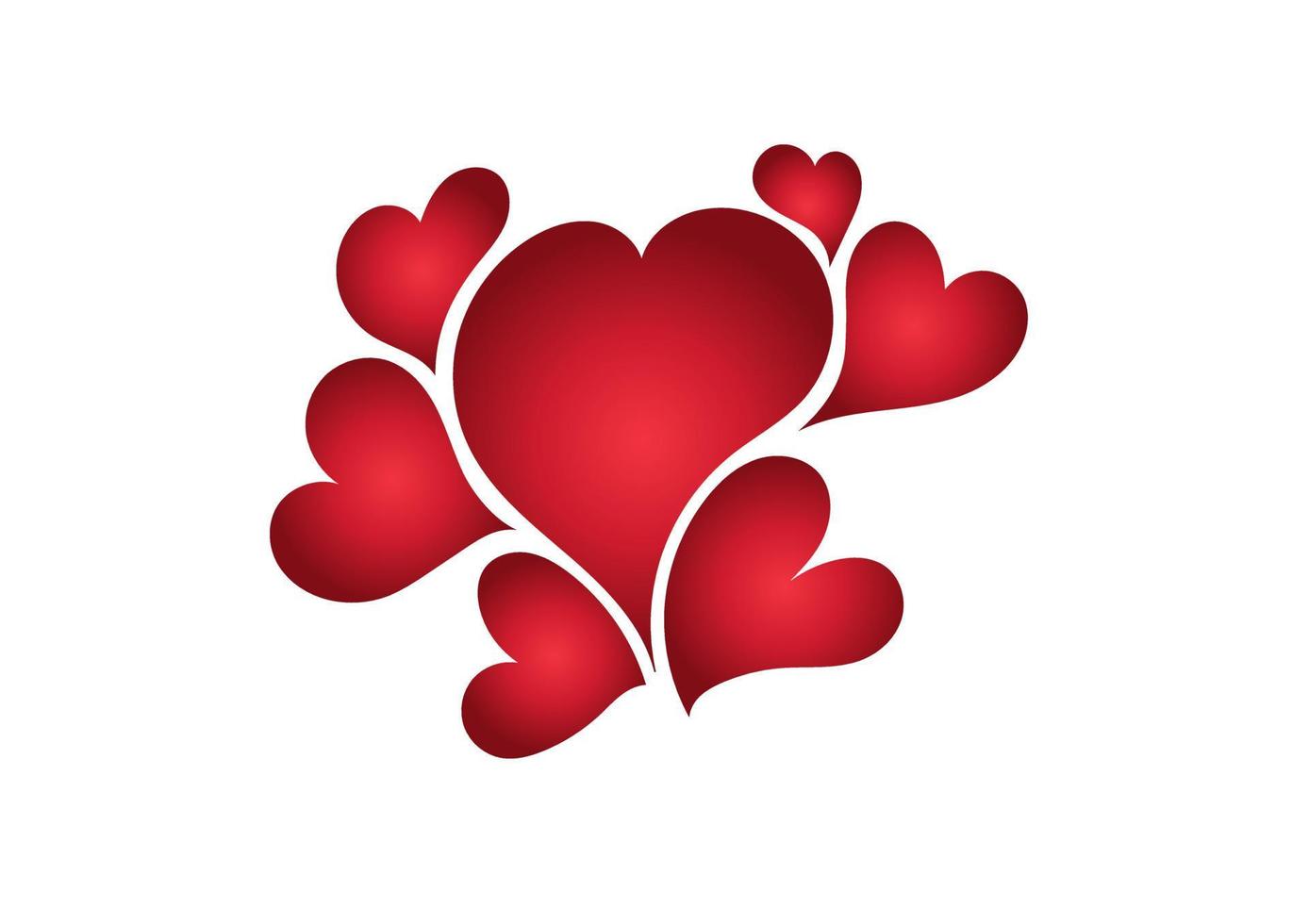 heart design illustration with red color gradient vector