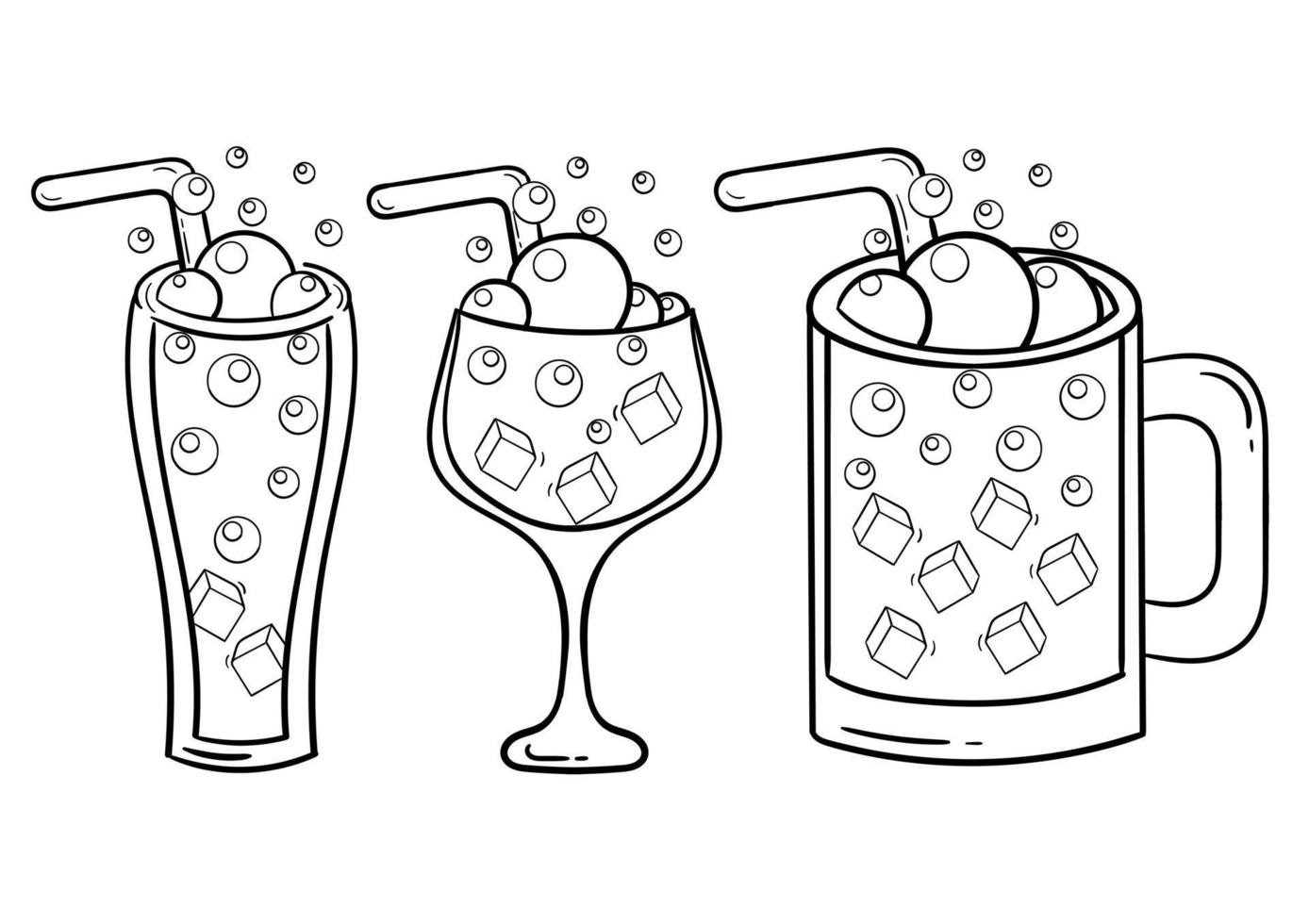 cool and refreshing soda drink hand drawn illustration vector
