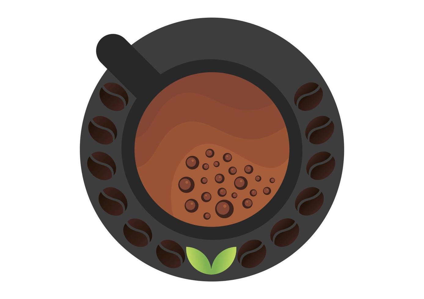 coffee illustration with a natural theme vector