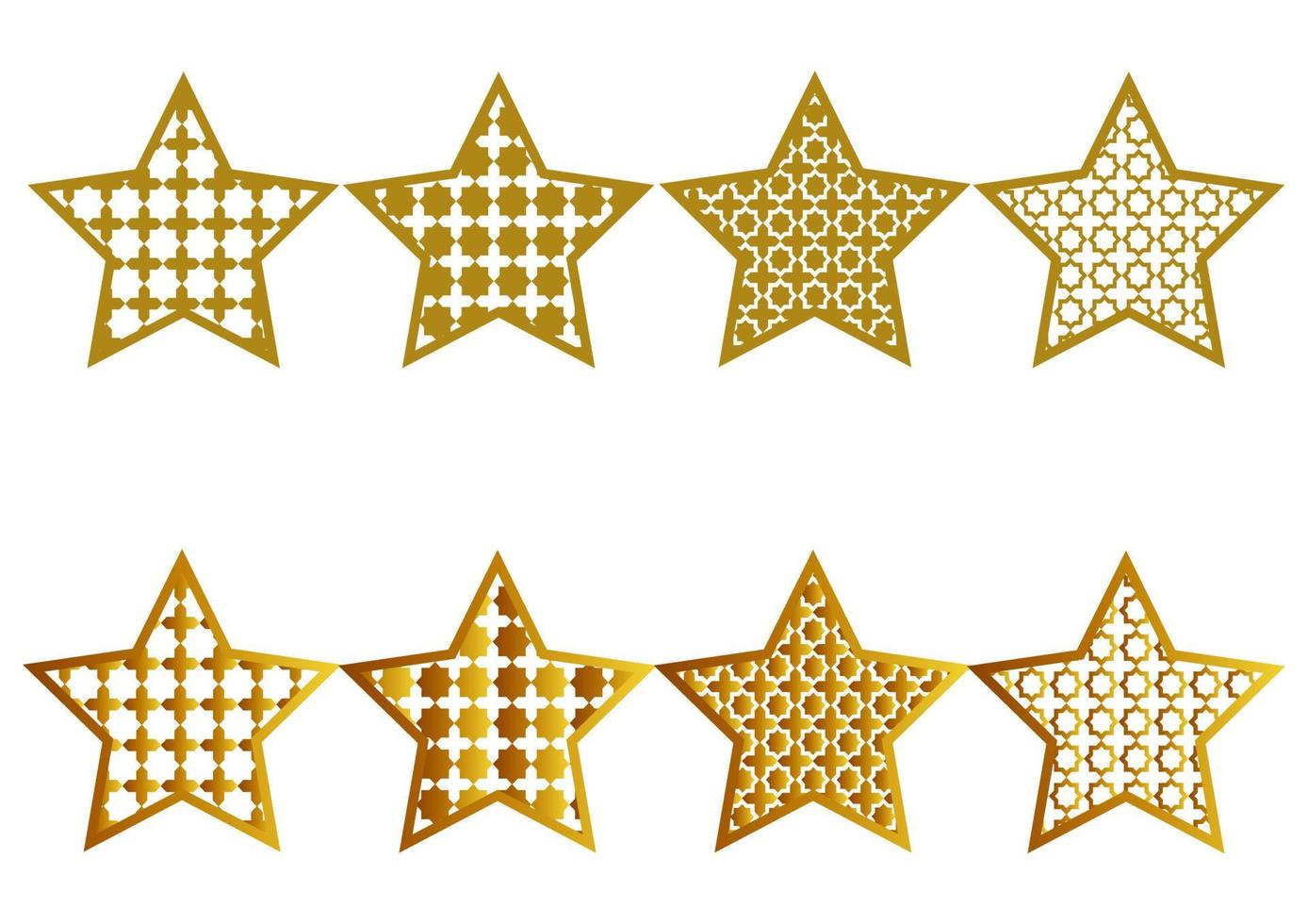 conjunto de ilustración de estrella de color degradado dorado vector
