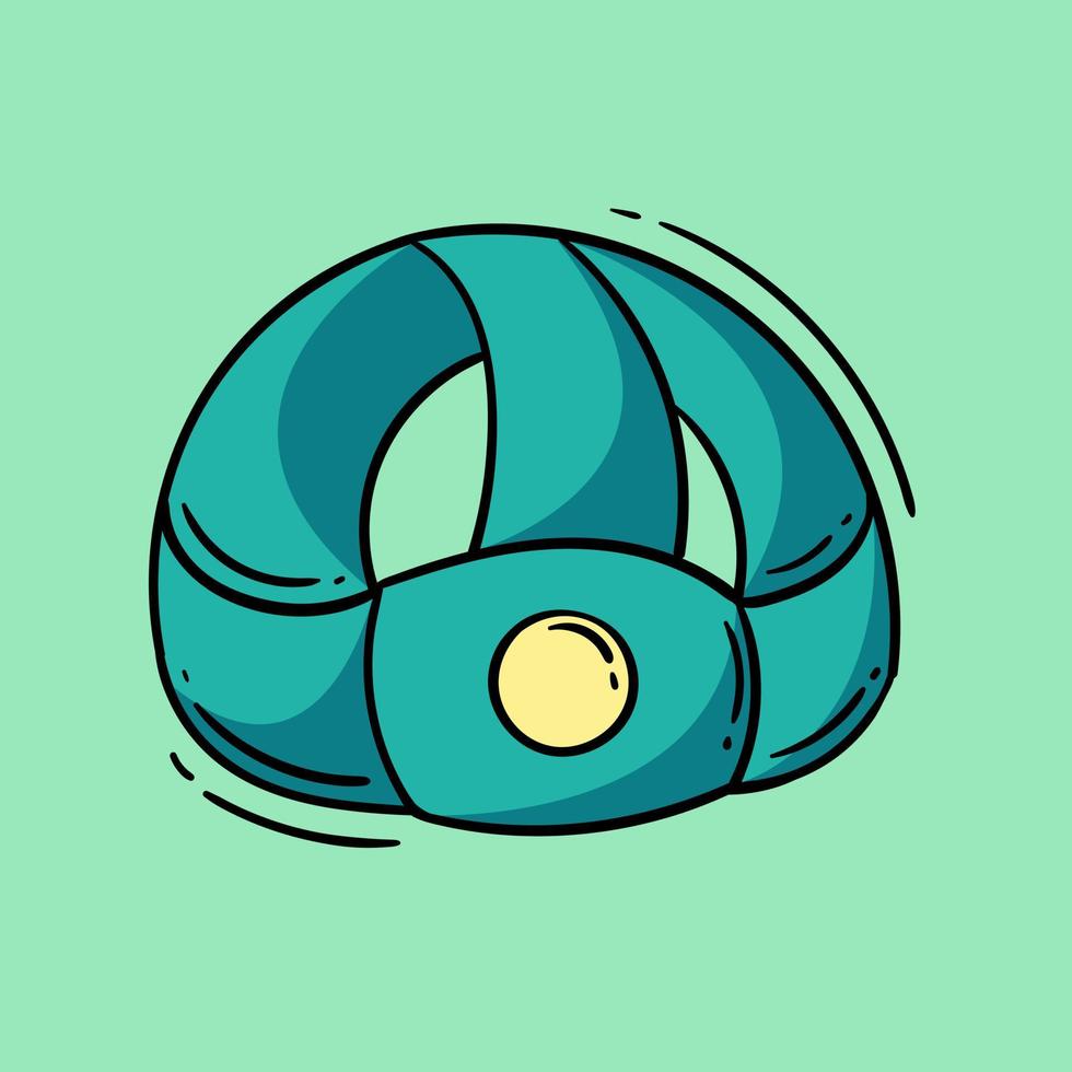 head flashlight hand drawn illustration vector