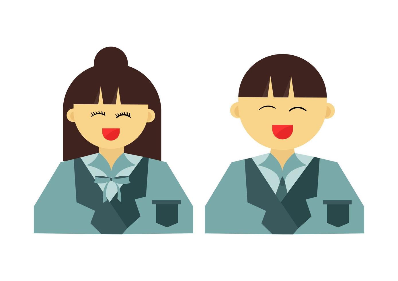 illustration of a boy and a girl wearing school uniforms vector