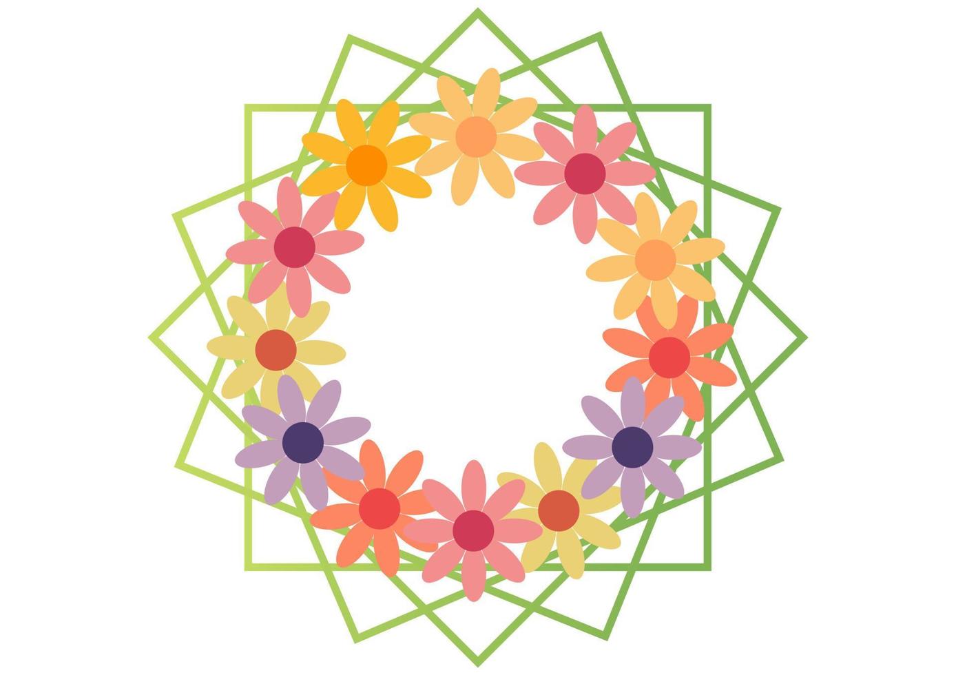 circular colorful flower background on white background 2 vector