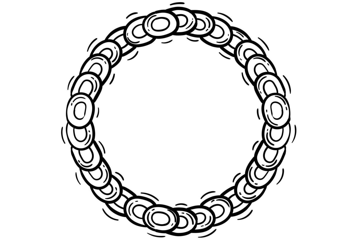 circular chain outline illustration vector