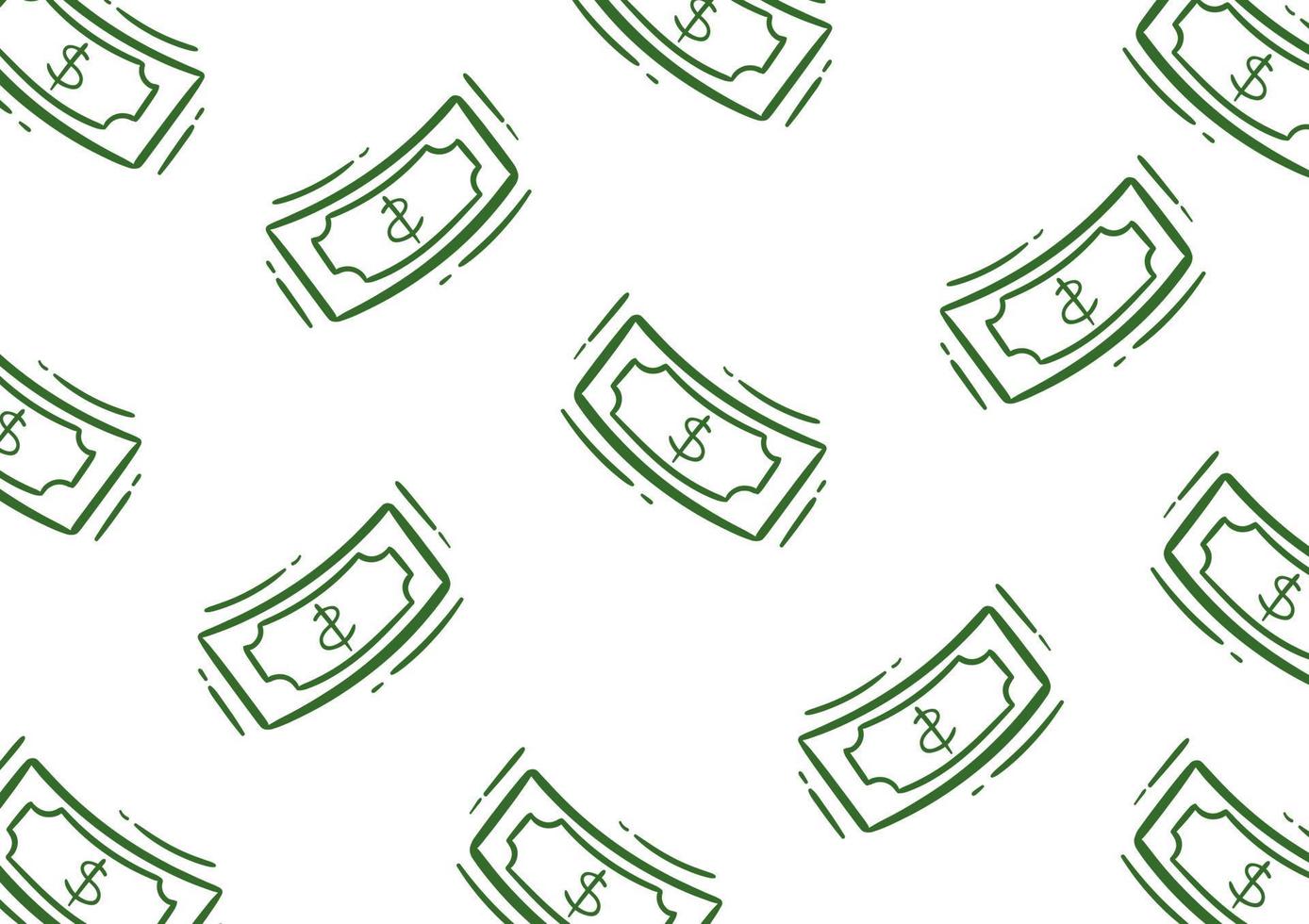 green flying dollar bill illustration pattern vector