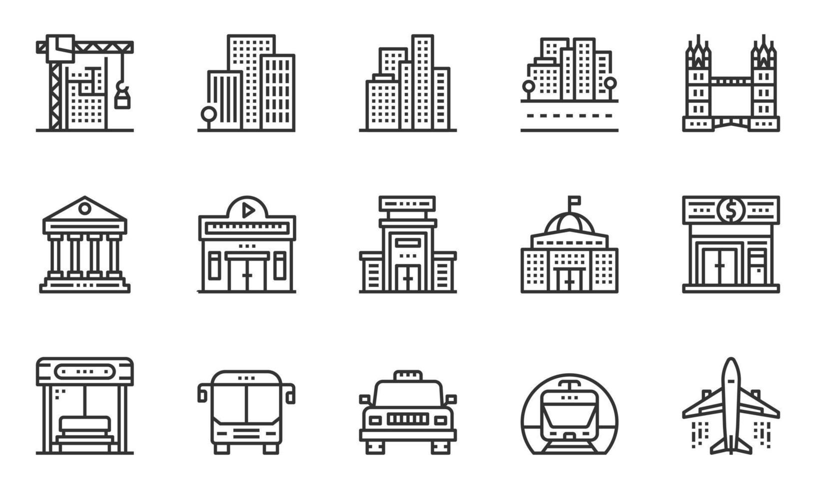 Elements City And Street Line Icon vector