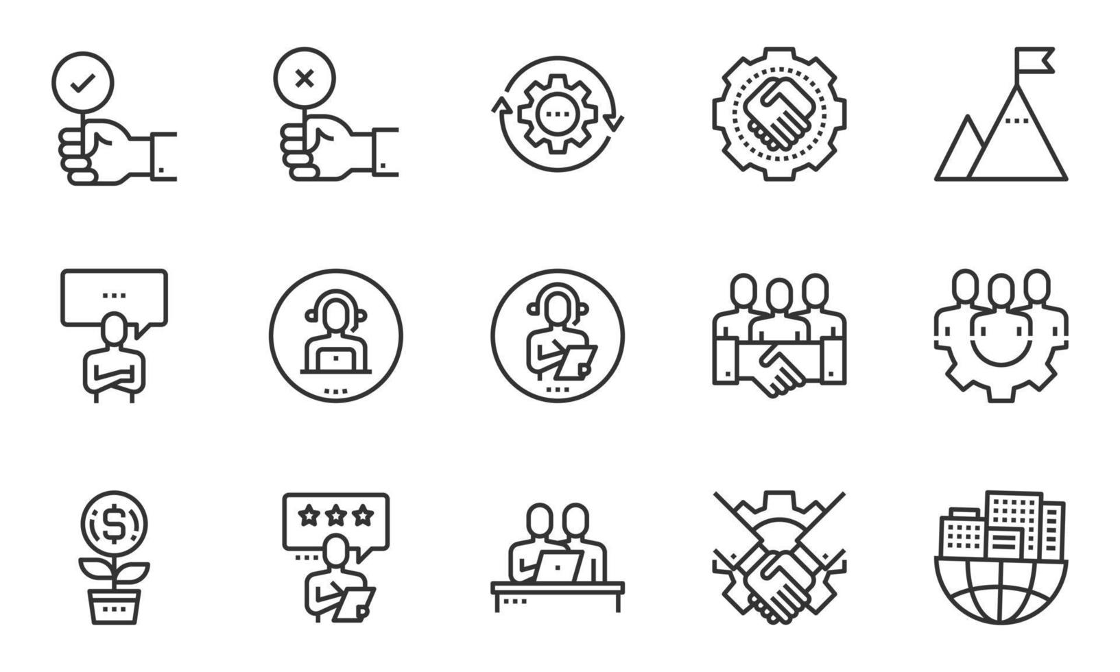 Business Solution Management  Icons, Customers, Operator, People Support, vector