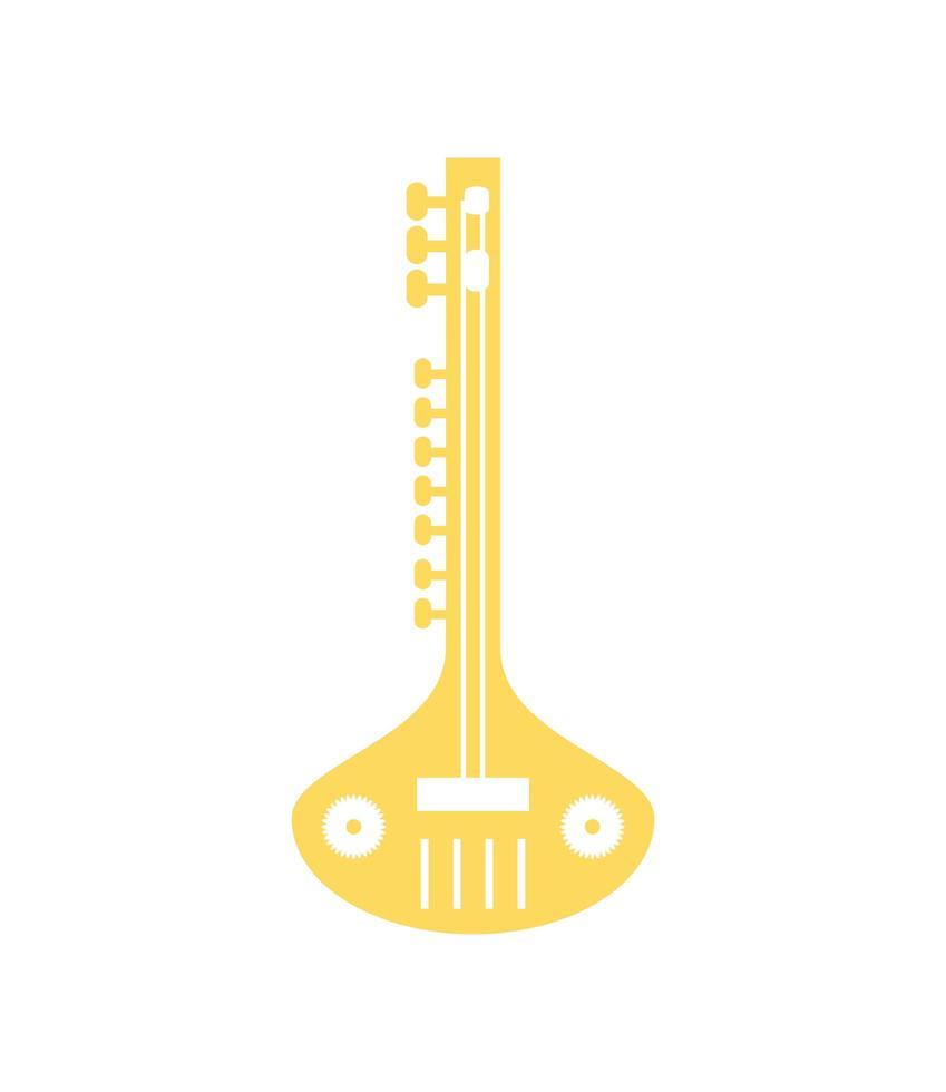 sitar traditional indian instrument vector