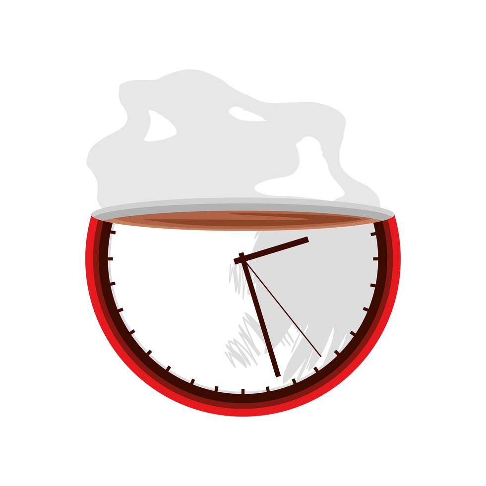 clock shaped coffee cup vector