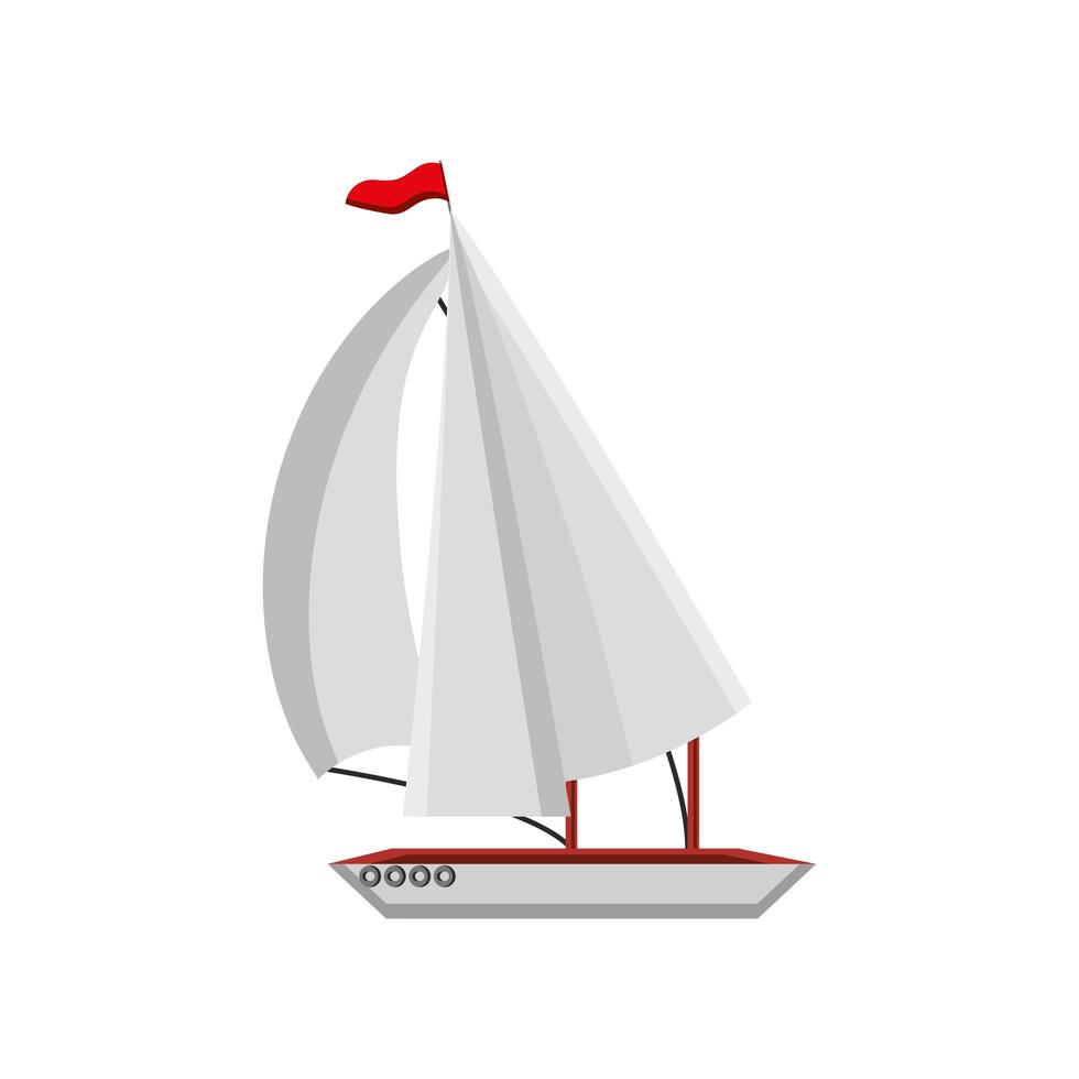 sailboat flat icon vector