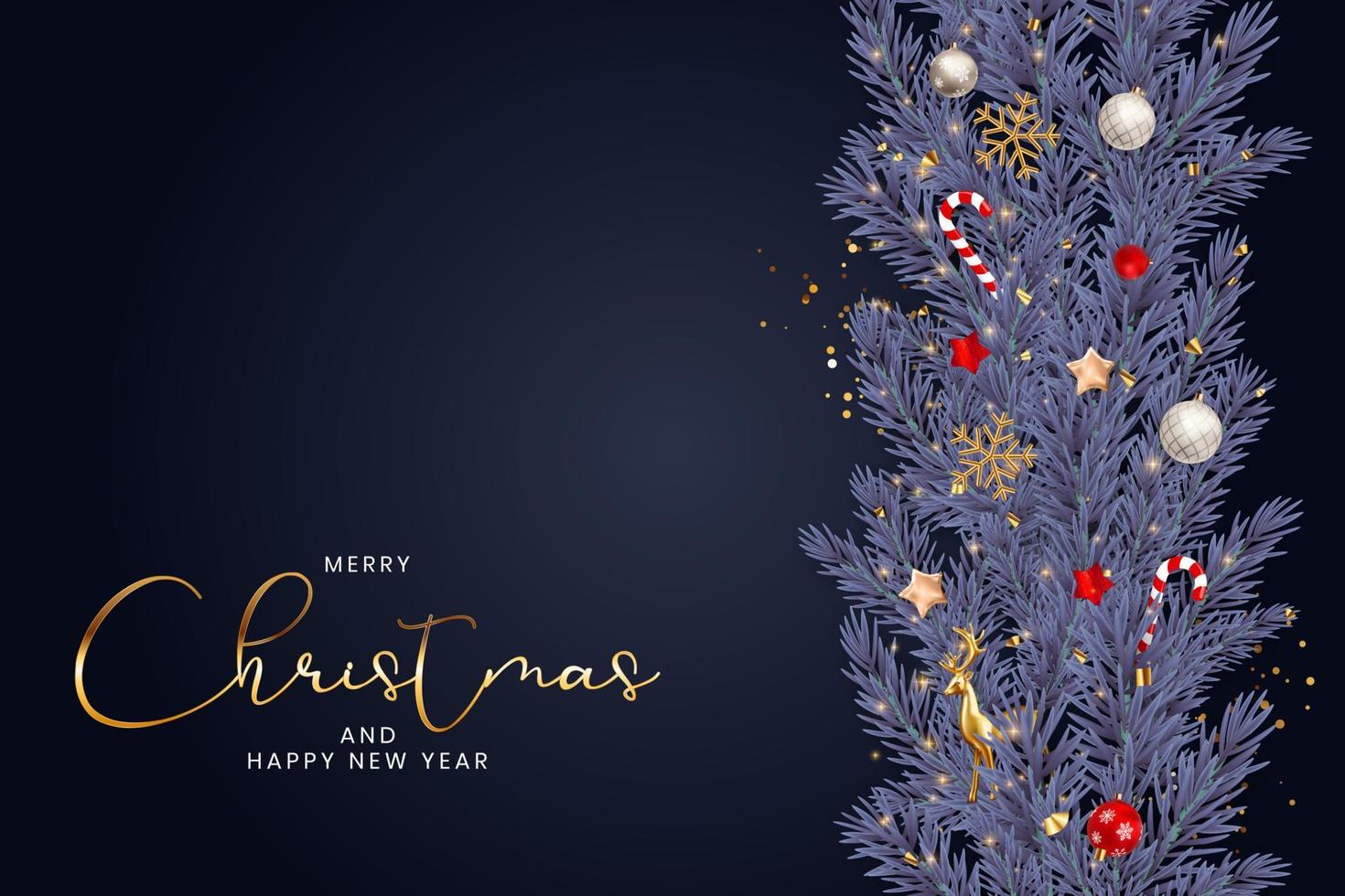 Christmas Holiday Party Background. Happy New Year and Merry Christmas Poster Template. Vector Illustration