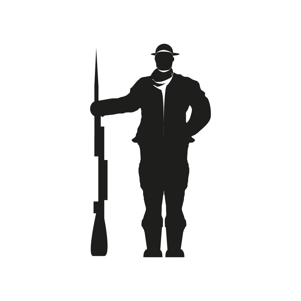 soldier with rifle vector