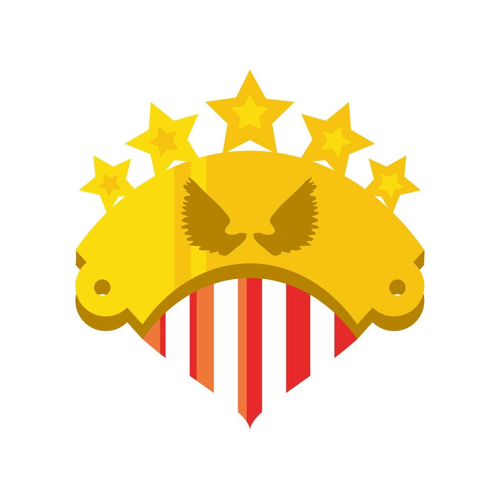 gold emblem stars vector