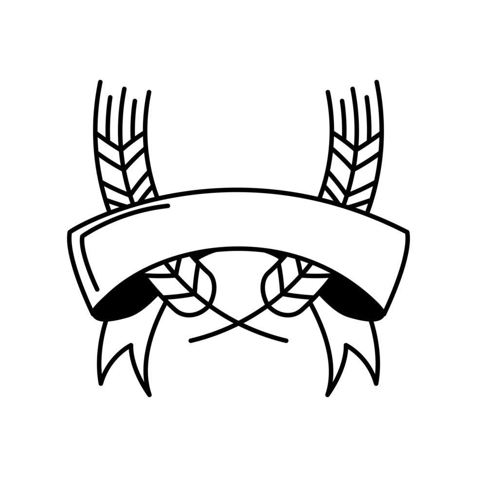 ribbon wheat ears vector