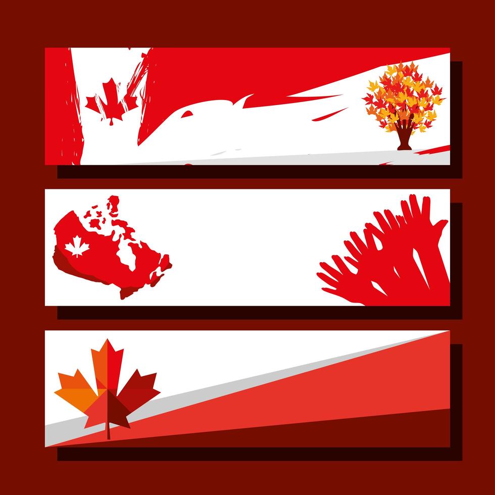 canadian independence banner vector