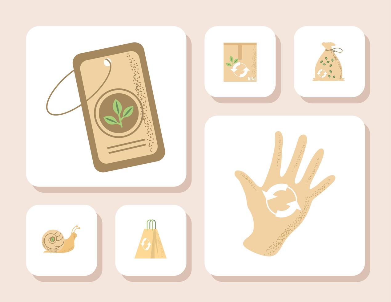 recycling and ecological set vector