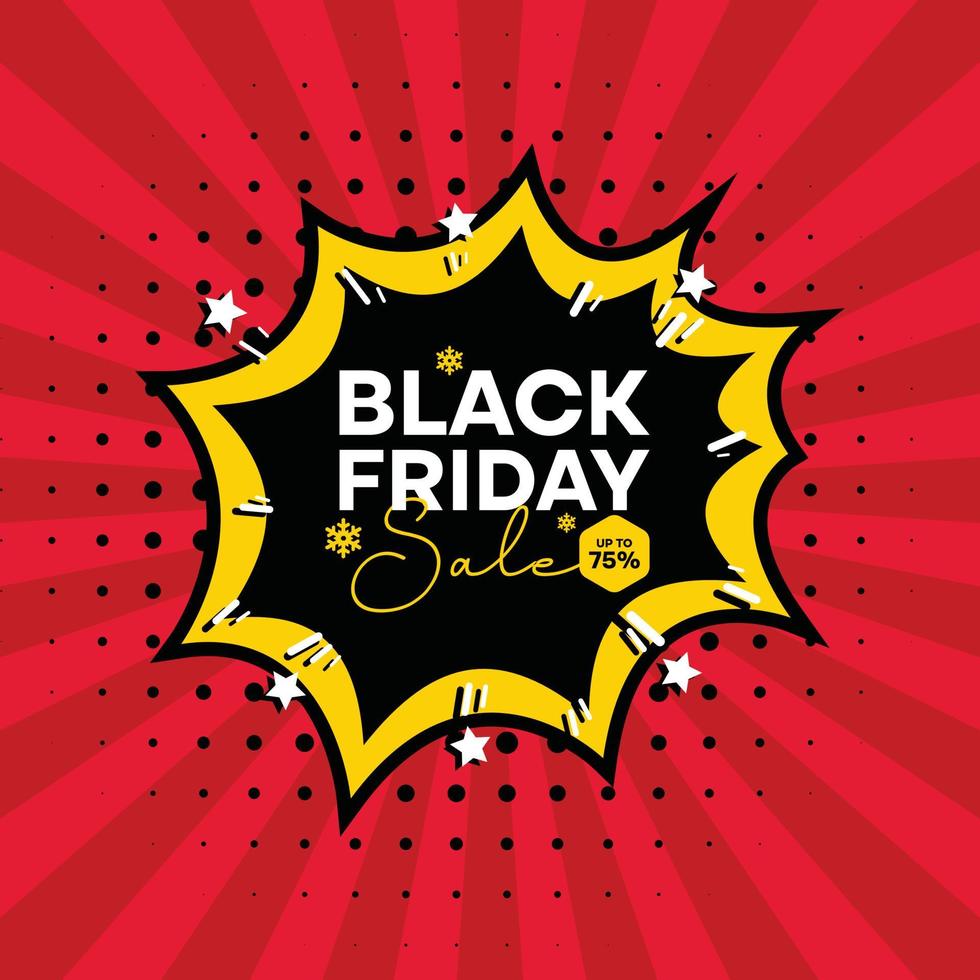 Black Friday Pop Art Comic Template vector