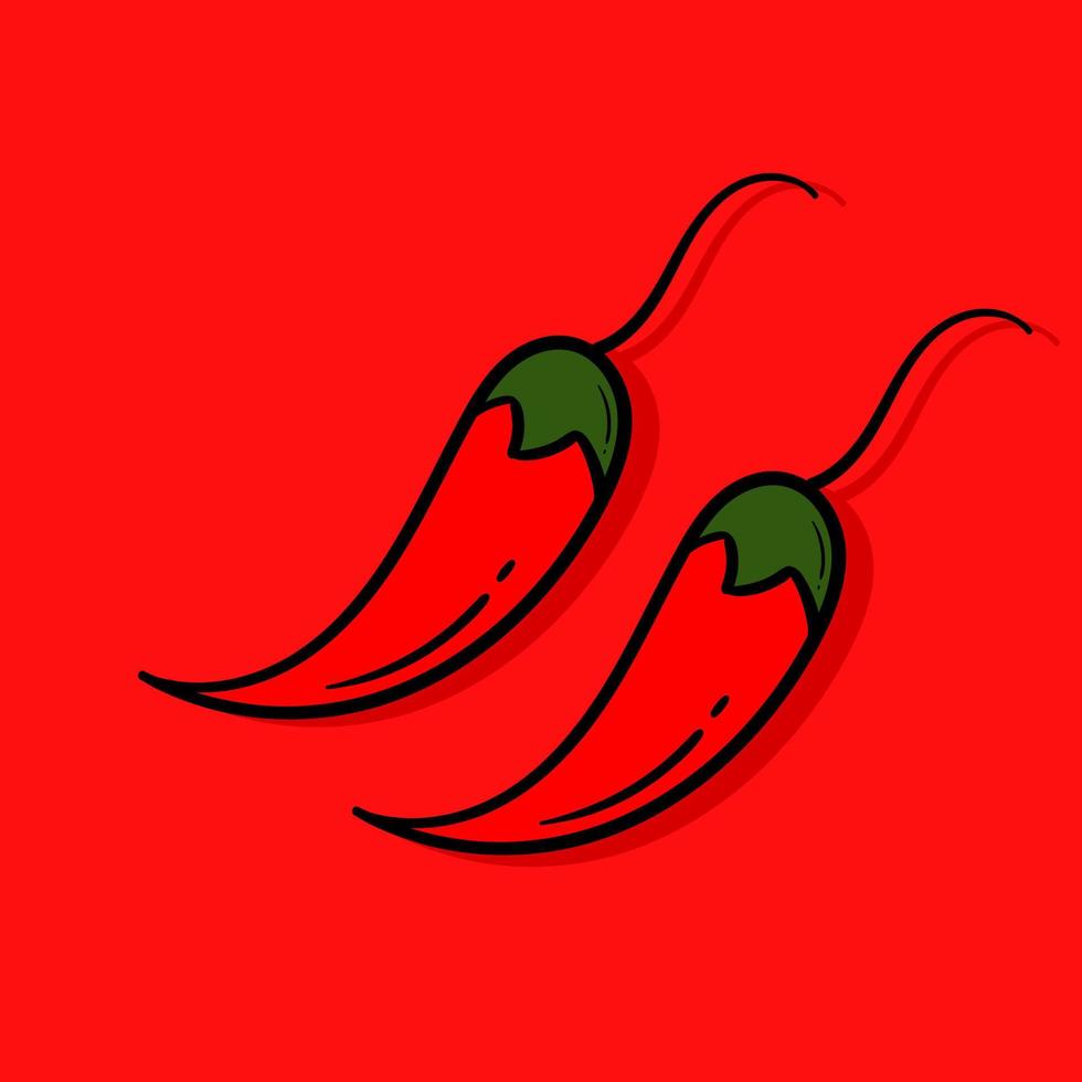 hand drawn illustration of chili with a vegetable theme vector