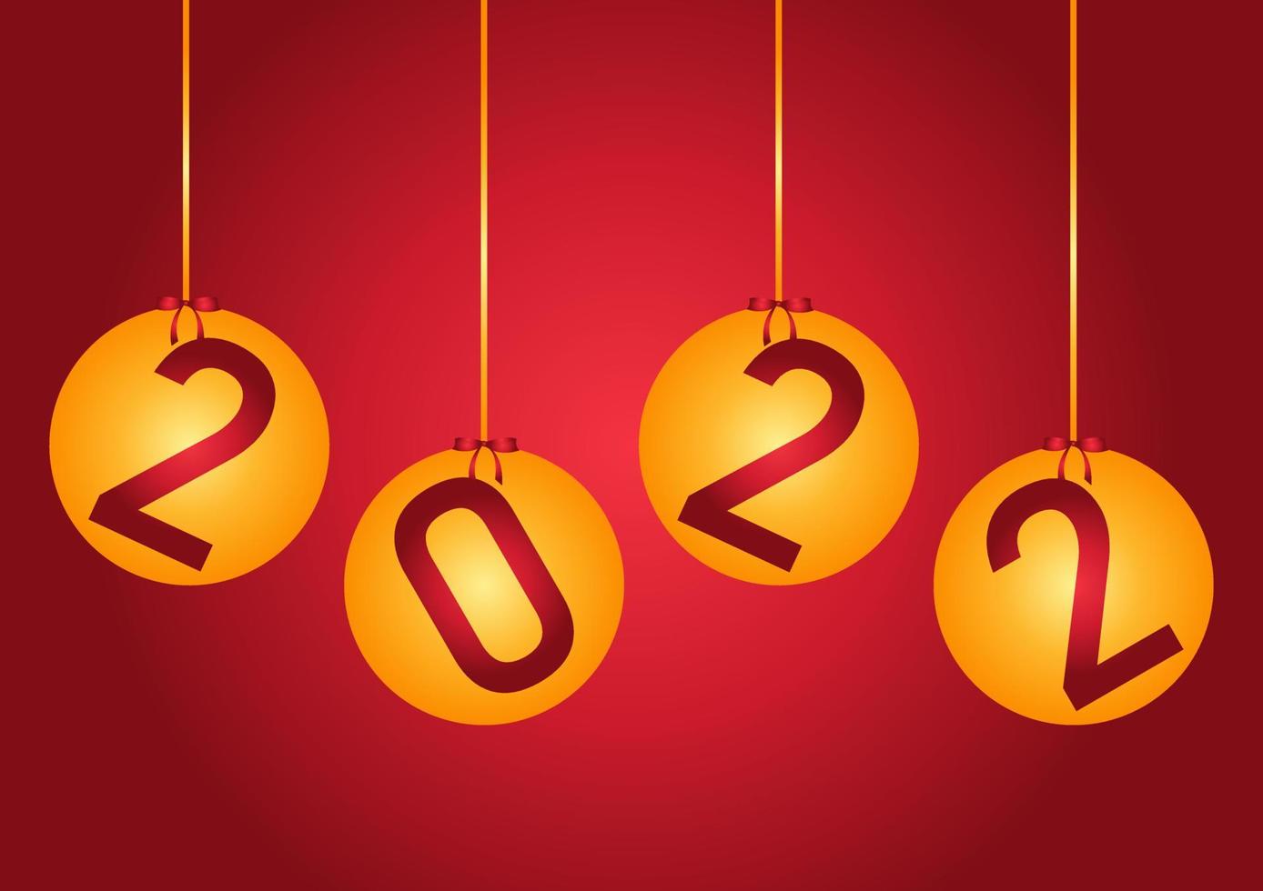 Fondo de tema de año nuevo 2022 con bolas doradas que dicen 2022 vector