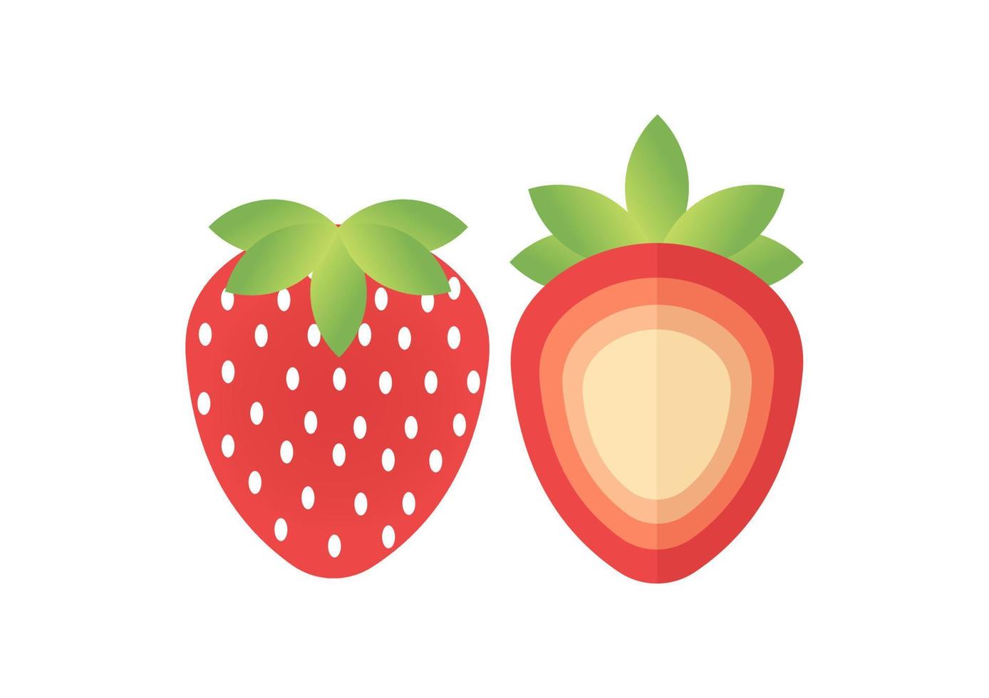 Ilustración de fresas sobre un fondo blanco. vector