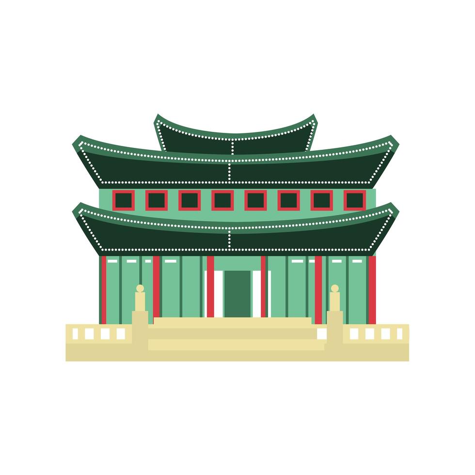 korean building traditional vector
