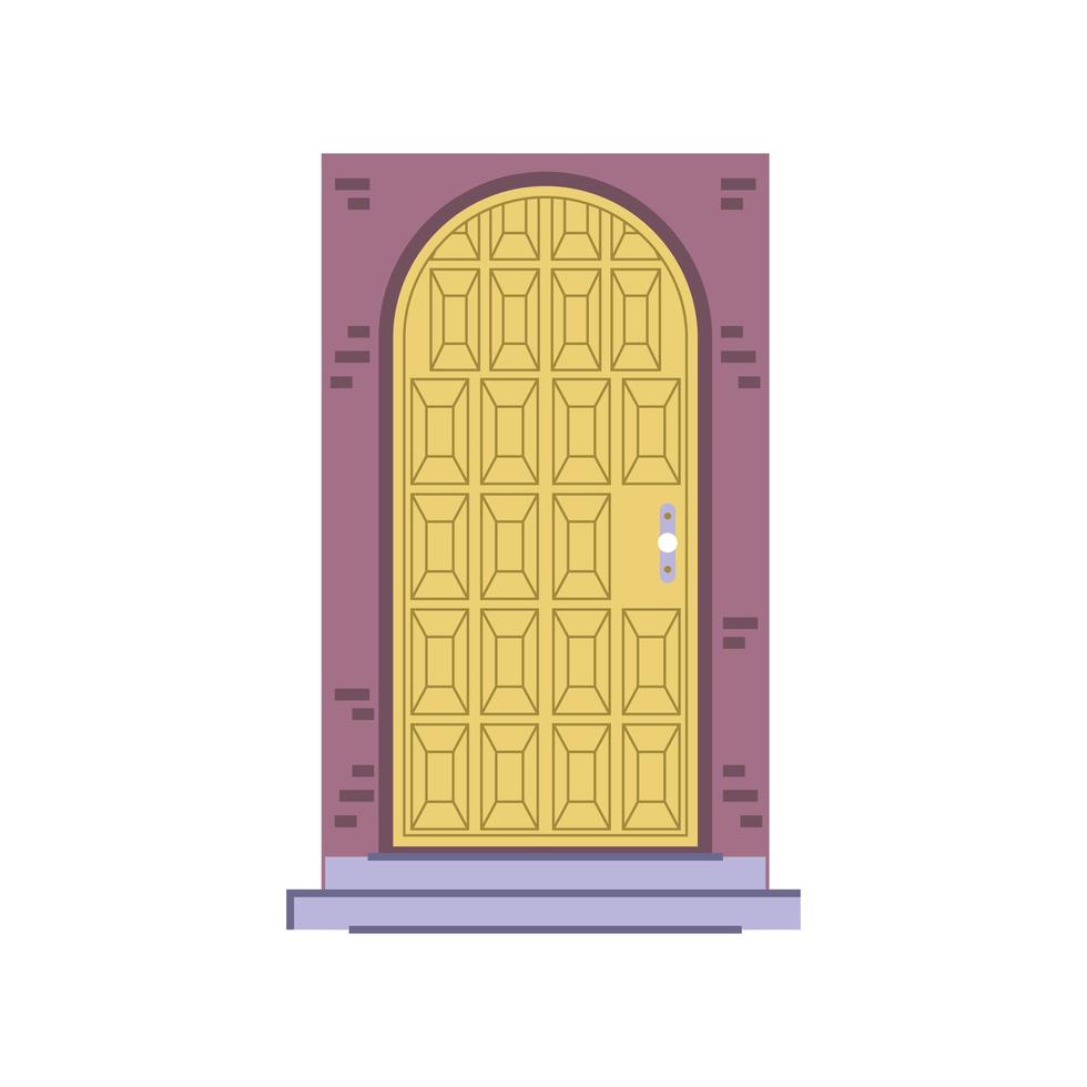puerta de entrada dorada vector