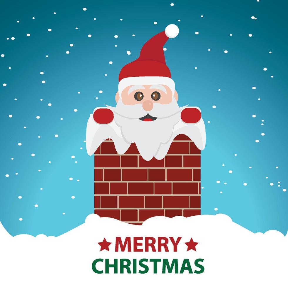 Christmas, Santa stuck in the chimney, vector. vector