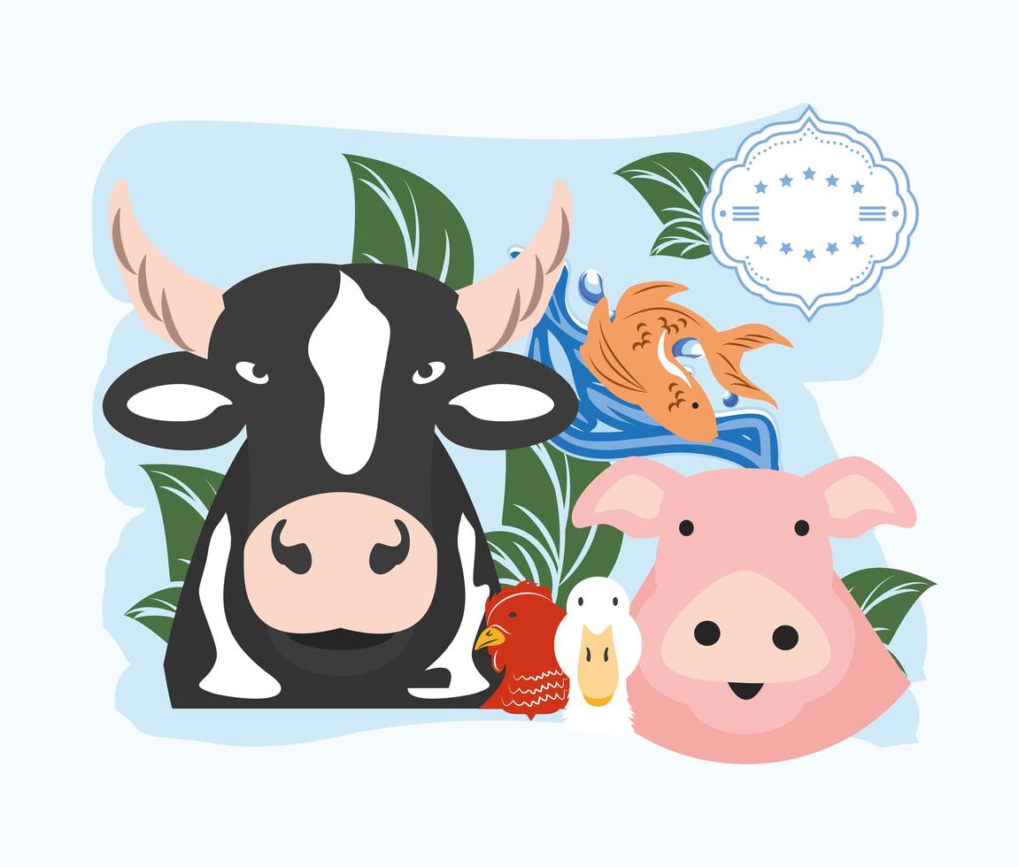 animales de granja productos orgánicos vector