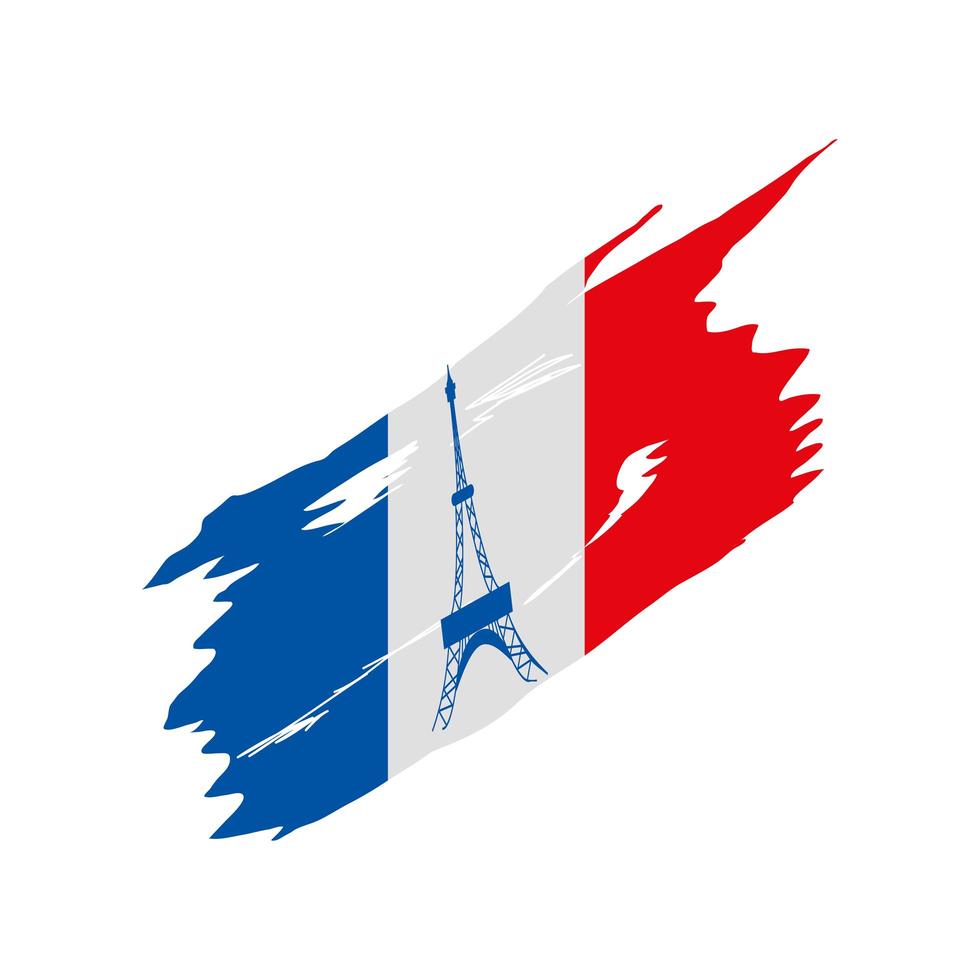 stroke french flag vector