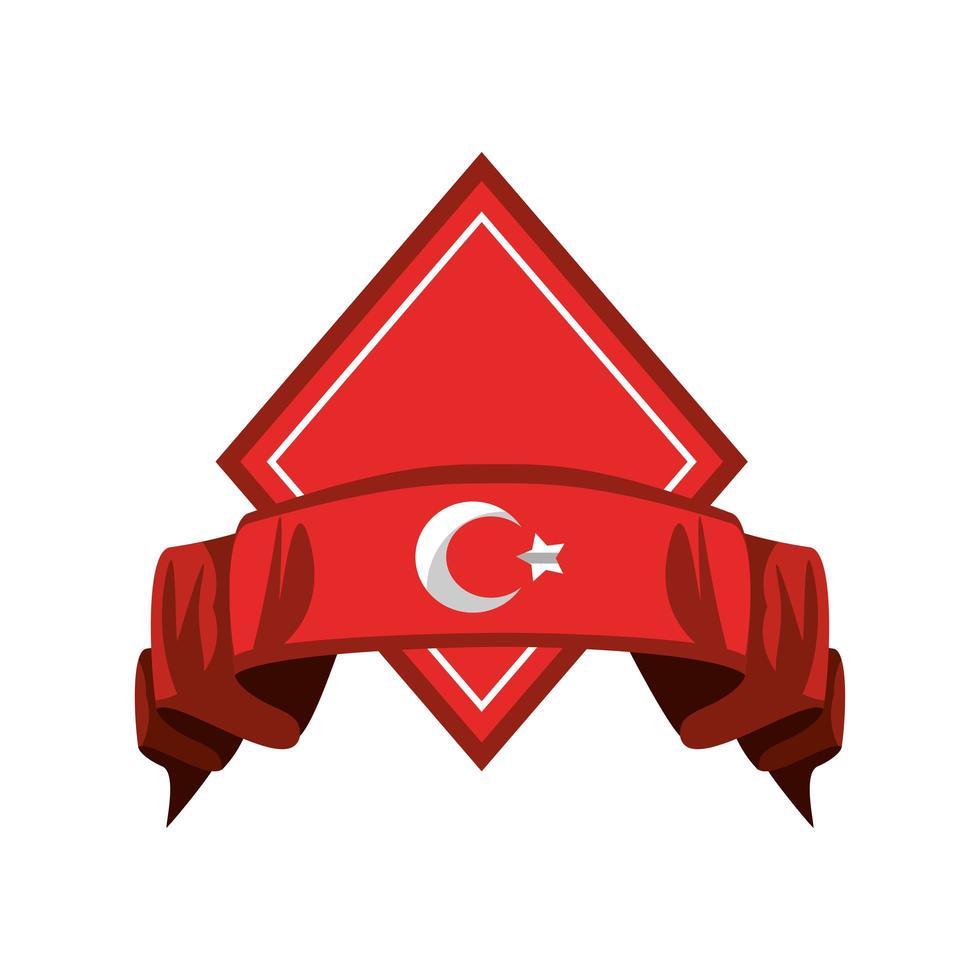 turkey flag label vector