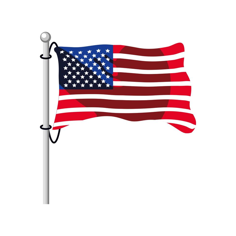 USA flag in pole vector