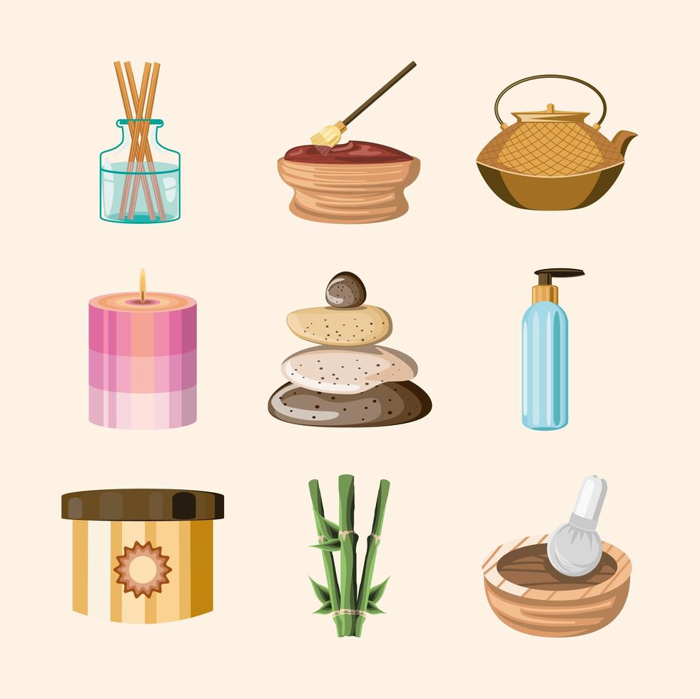 set for spa treatments vector