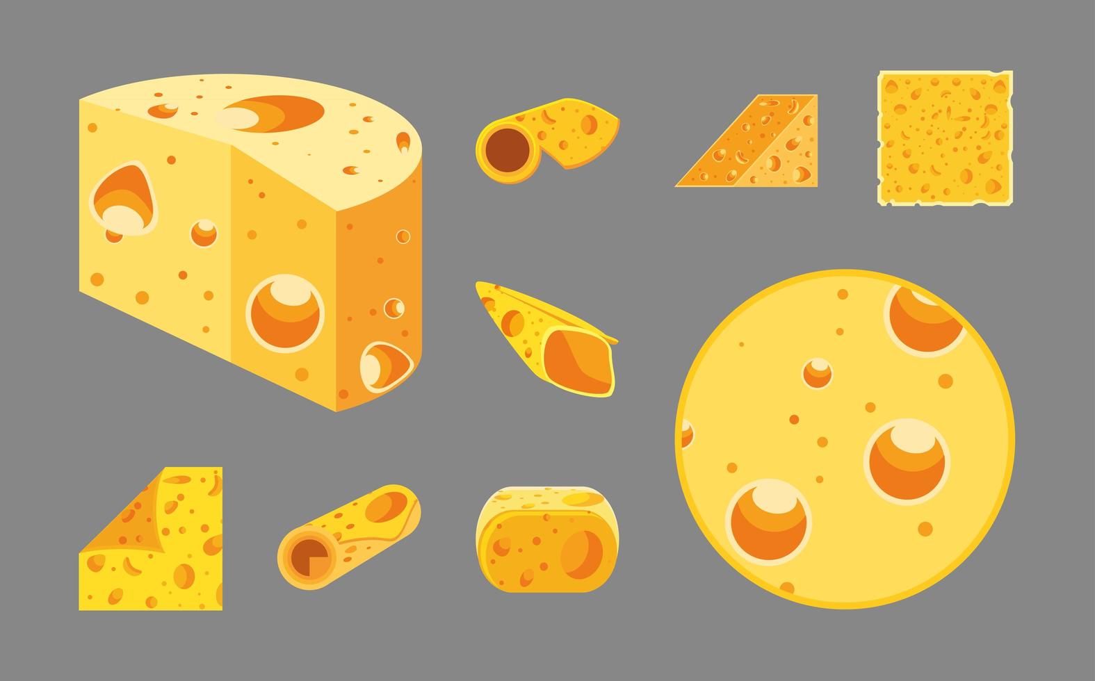 trozos de queso vector