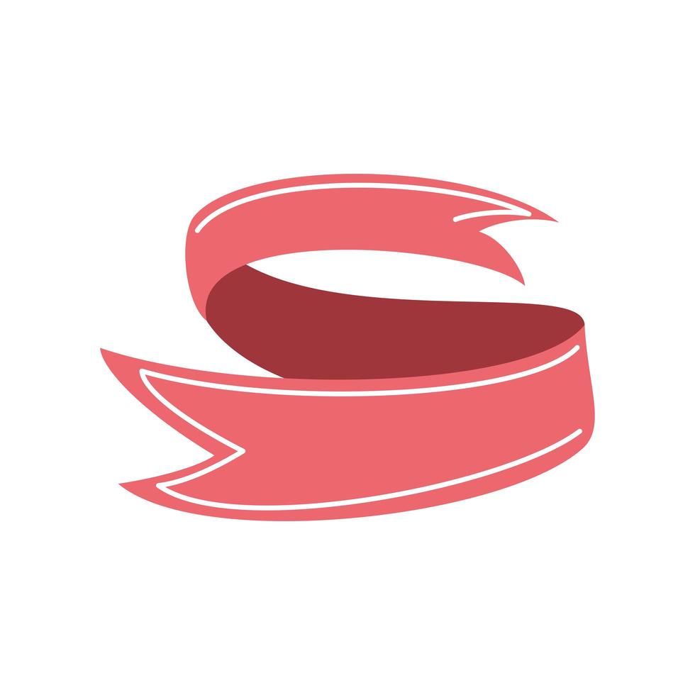 curved red ribbon vector