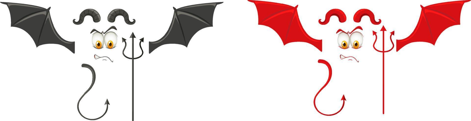 Evil face with devil element vector