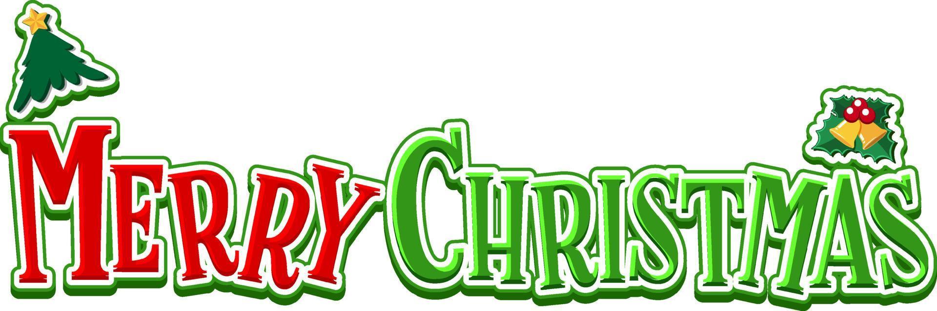 Merry Christmas text design on white background vector