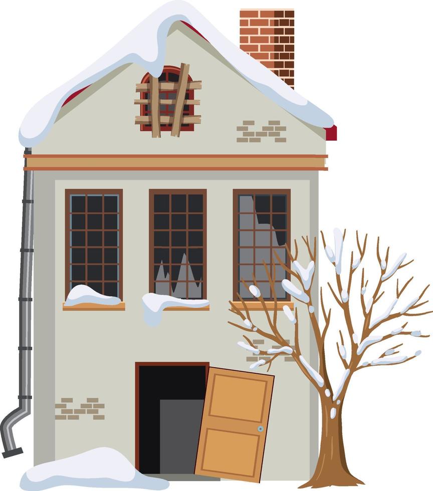 Abandoned house on white background vector